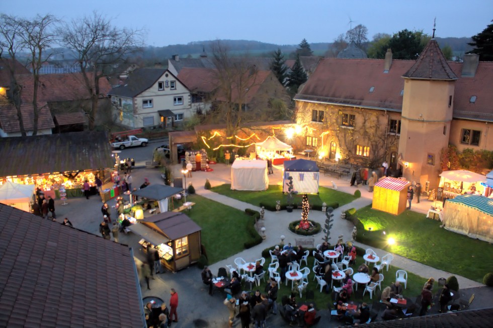 Weihnachtsmarkt Vogelperspektive Weihnachtsmarkt Franken